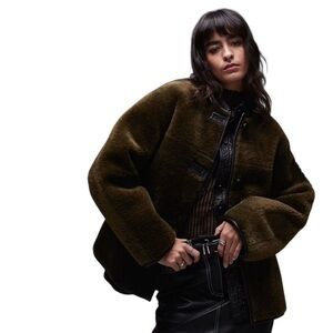 Mango faux fur jacket NWOT